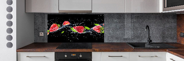 Achterwand keuken Aardbeien en water
