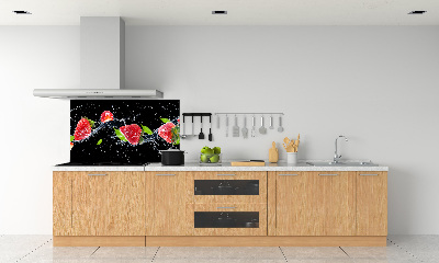 Achterwand keuken Aardbeien en water