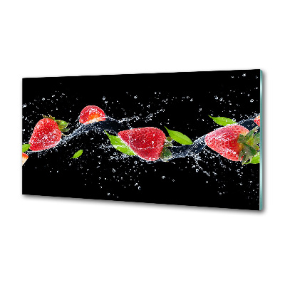 Achterwand keuken Aardbeien en water