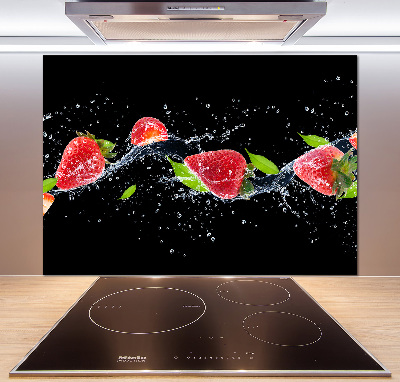 Achterwand keuken Aardbeien en water