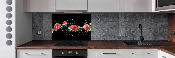 Achterwand keuken Aardbeien en water
