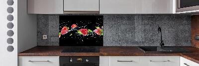 Achterwand keuken Aardbeien en water