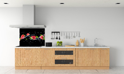 Achterwand keuken Aardbeien en water