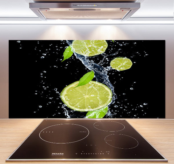 Spatscherm keuken Limoenen en water
