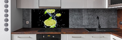 Spatscherm keuken Limoenen en water