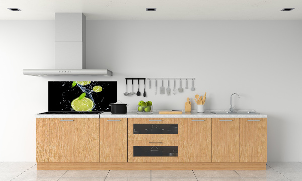 Spatscherm keuken Limoenen en water