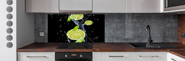 Spatscherm keuken Limoenen en water