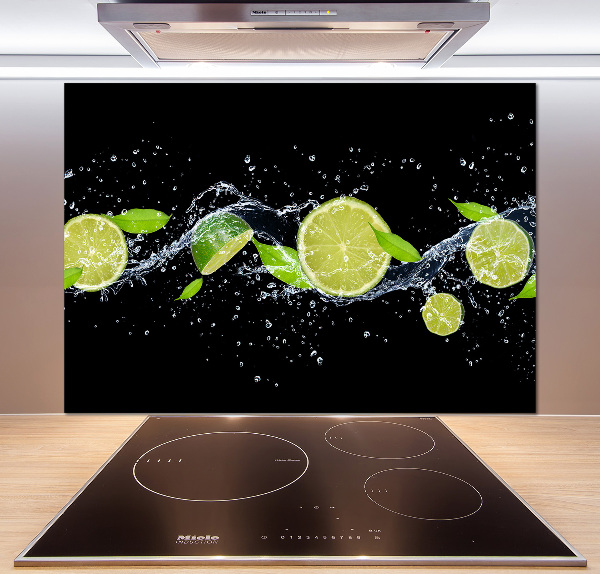 Spatscherm keuken Limoenen en water
