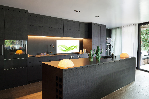 Spatscherm keuken Kleurrijke golven
