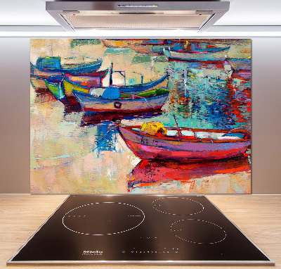 Panel do kuchni Kolorowe łódki