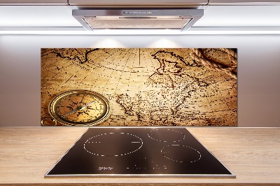 Spatplaat keuken Kompas op de kaart