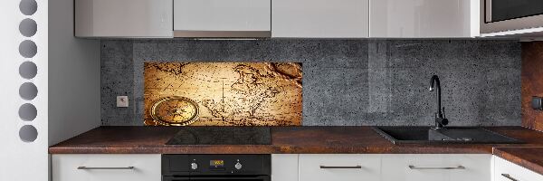 Spatplaat keuken Kompas op de kaart