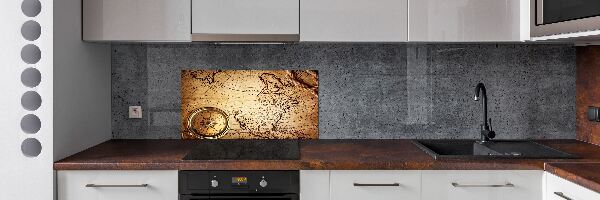 Spatplaat keuken Kompas op de kaart