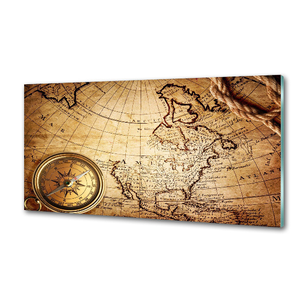 Panel do kuchni Kompas na mapie