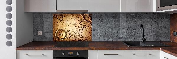Spatplaat keuken Kompas op de kaart