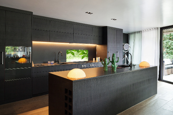 Glazen achterwand keuken Groene bladeren
