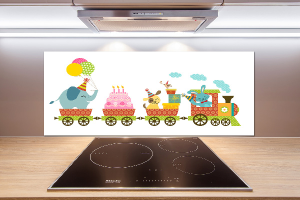 Glazen achterwand keuken Vrolijke Trein