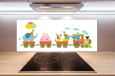 Glazen achterwand keuken Vrolijke Trein