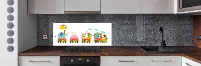 Glazen achterwand keuken Vrolijke Trein