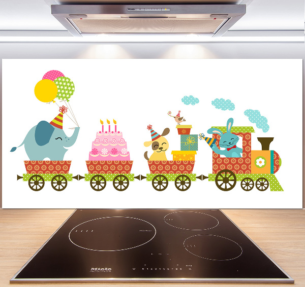 Glazen achterwand keuken Vrolijke Trein