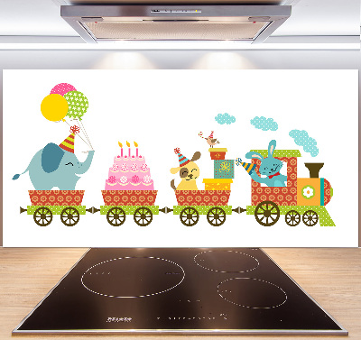Glazen achterwand keuken Vrolijke Trein