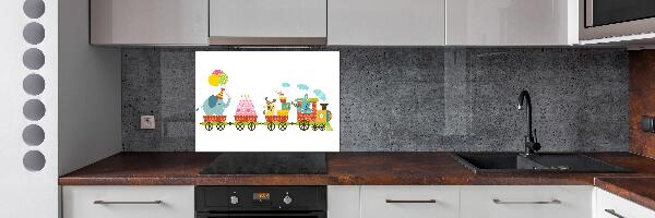 Glazen achterwand keuken Vrolijke Trein