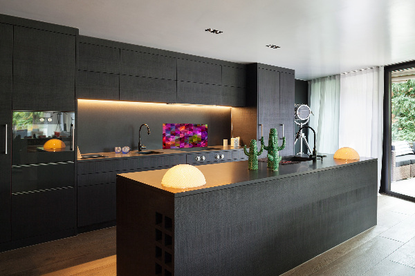 Glazen achterwand keuken Abstracte golven