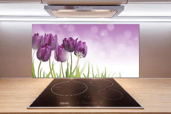 Keuken achterwand Paarse tulpen
