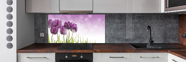 Keuken achterwand Paarse tulpen