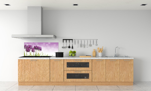 Keuken achterwand Paarse tulpen
