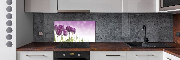 Keuken achterwand Paarse tulpen