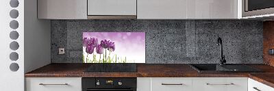 Keuken achterwand Paarse tulpen