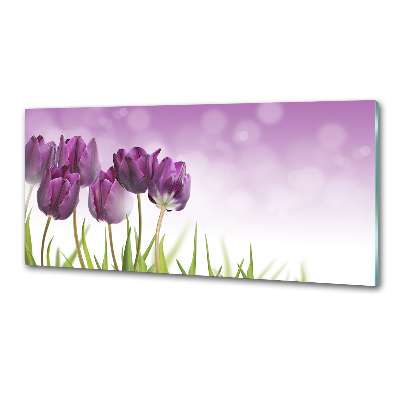Keuken achterwand Paarse tulpen
