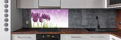Keuken achterwand Paarse tulpen