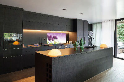 Keuken achterwand Paarse tulpen