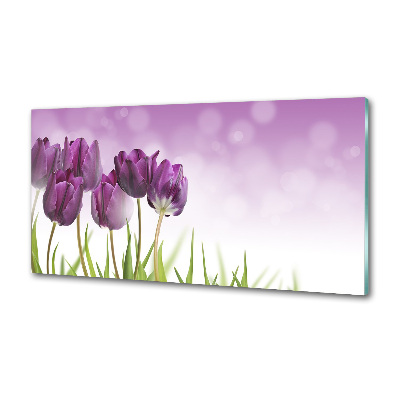 Keuken achterwand Paarse tulpen