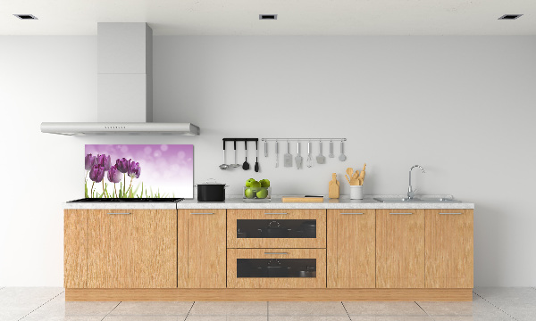Keuken achterwand Paarse tulpen