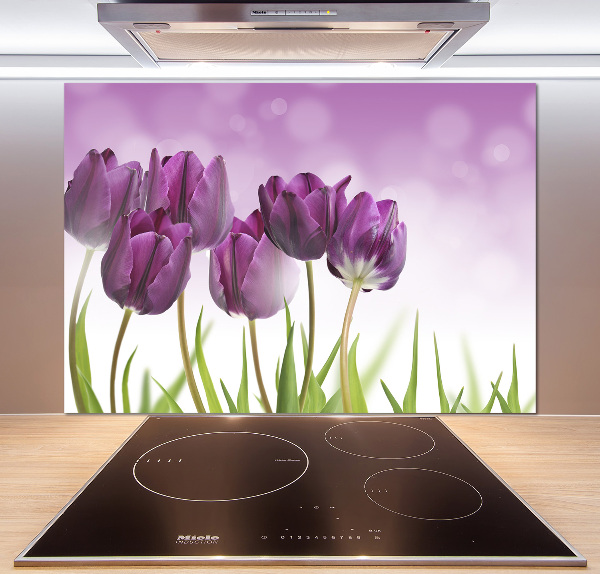 Keuken achterwand Paarse tulpen