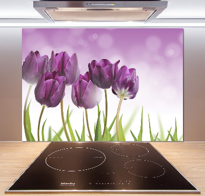 Keuken achterwand Paarse tulpen