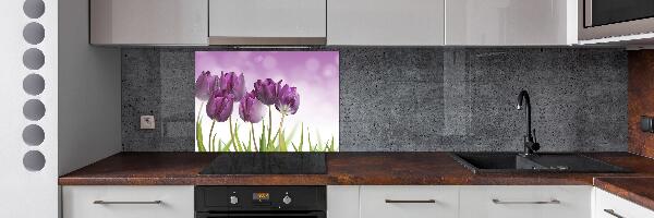 Keuken achterwand Paarse tulpen