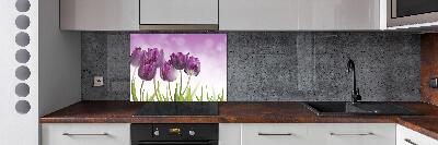 Keuken achterwand Paarse tulpen