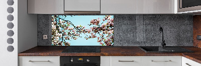 Glazen achterwand keuken Magnolia bloemen