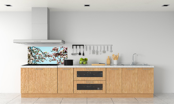 Glazen achterwand keuken Magnolia bloemen