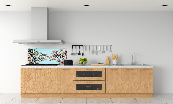 Glazen achterwand keuken Magnolia bloemen