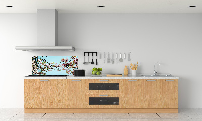 Glazen achterwand keuken Magnolia bloemen