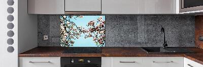 Glazen achterwand keuken Magnolia bloemen