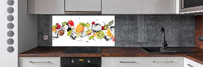 Spatscherm keuken Fruit en water