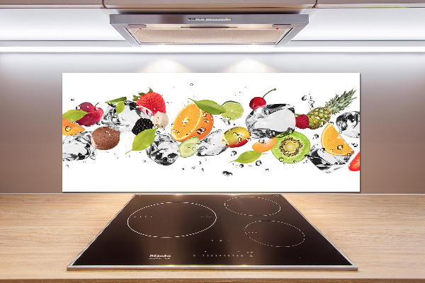 Spatscherm keuken Fruit en water