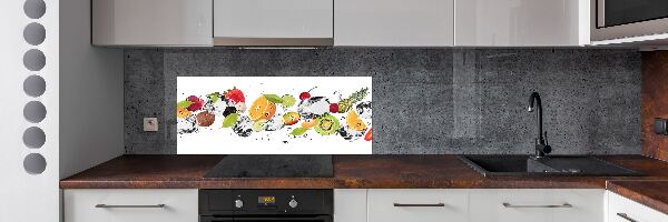 Spatscherm keuken Fruit en water
