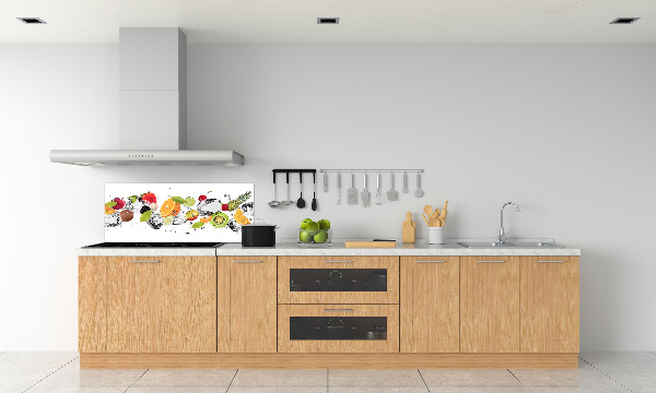 Spatscherm keuken Fruit en water